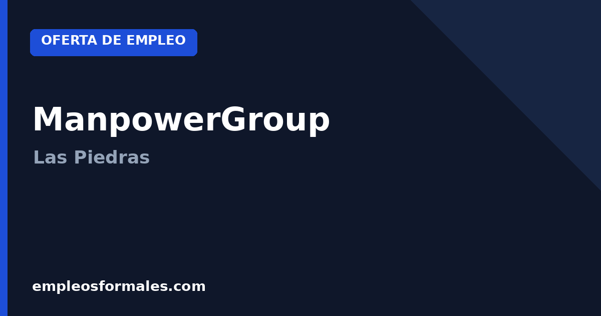 Capacitador para panificadora en Las Piedras. ManpowerGroup