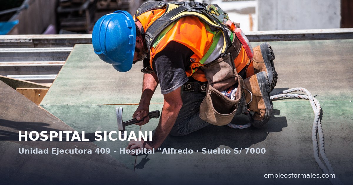 Especialista en mantenimiento en el Hospital Sicuani. HOSPITAL SICUANI