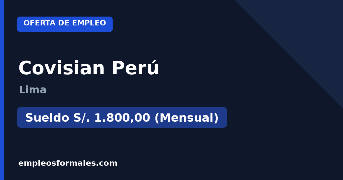 Mini Full Recepcionista de llamadas en Covisian Perú. Covisian Perú